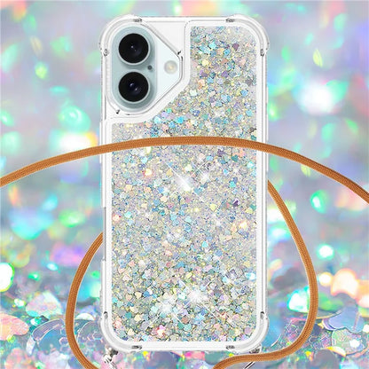 YB Quicksand Series-4 For iPhone 16 Plus Case Floating Sequins Liquid TPU Phone Cover