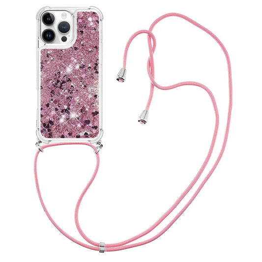 YB Quicksand Series-4 For iPhone 16 Pro Max Case Floating Sequins Liquid TPU Phone Cover