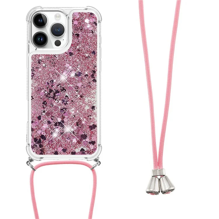 YB Quicksand Series-4 For iPhone 16 Pro Max Case Floating Sequins Liquid TPU Phone Cover