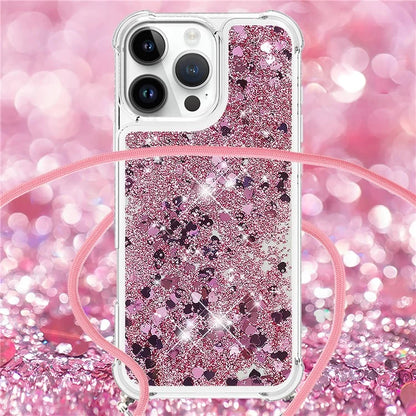 YB Quicksand Series-4 For iPhone 16 Pro Max Case Floating Sequins Liquid TPU Phone Cover