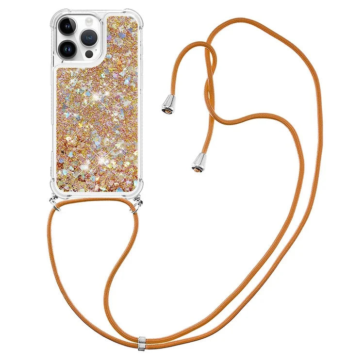 YB Quicksand Series-4 For iPhone 16 Pro Max Case Floating Sequins Liquid TPU Phone Cover
