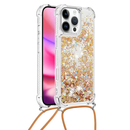 YB Quicksand Series-4 For iPhone 16 Pro Max Case Floating Sequins Liquid TPU Phone Cover