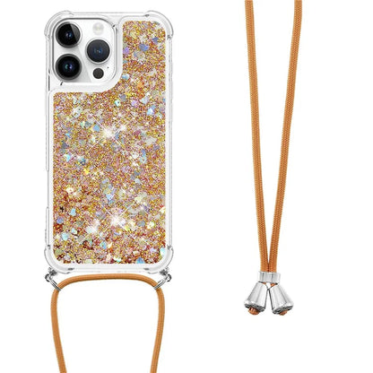 YB Quicksand Series-4 For iPhone 16 Pro Max Case Floating Sequins Liquid TPU Phone Cover