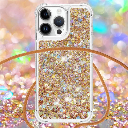YB Quicksand Series-4 For iPhone 16 Pro Max Case Floating Sequins Liquid TPU Phone Cover