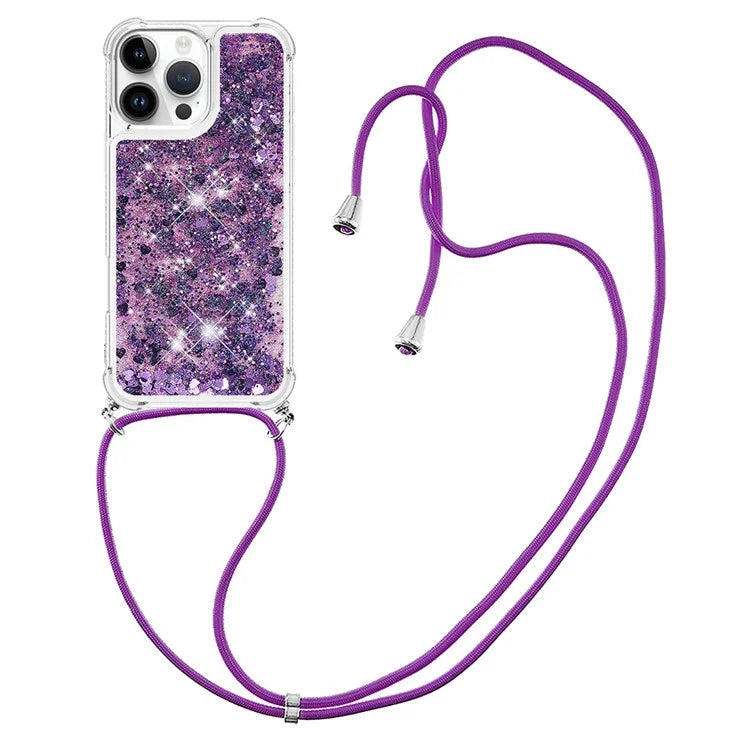 YB Quicksand Series-4 For iPhone 16 Pro Max Case Floating Sequins Liquid TPU Phone Cover