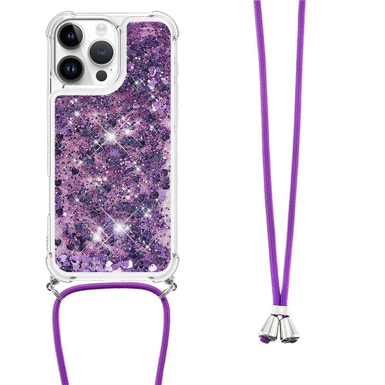 YB Quicksand Series-4 For iPhone 16 Pro Max Case Floating Sequins Liquid TPU Phone Cover