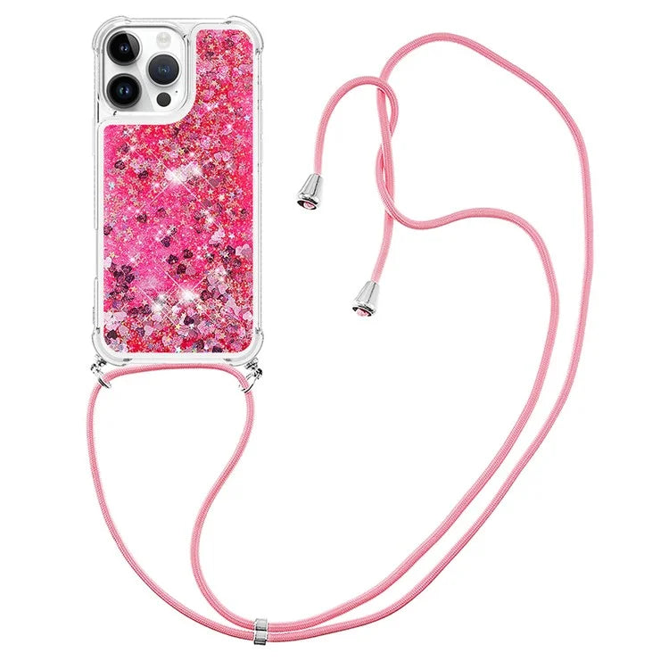 YB Quicksand Series-4 For iPhone 16 Pro Max Case Floating Sequins Liquid TPU Phone Cover