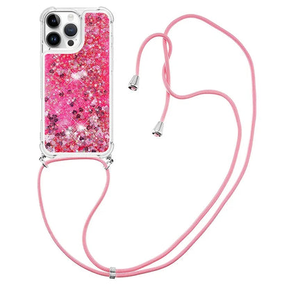 YB Quicksand Series-4 For iPhone 16 Pro Max Case Floating Sequins Liquid TPU Phone Cover