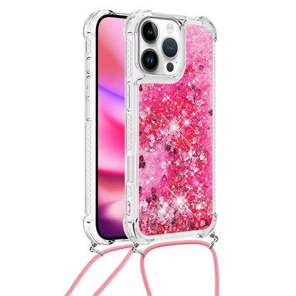 YB Quicksand Series-4 For iPhone 16 Pro Max Case Floating Sequins Liquid TPU Phone Cover