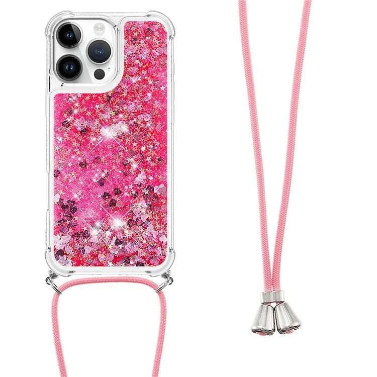 YB Quicksand Series-4 For iPhone 16 Pro Max Case Floating Sequins Liquid TPU Phone Cover