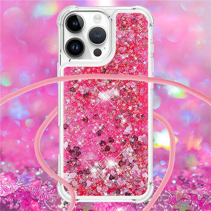 YB Quicksand Series-4 For iPhone 16 Pro Max Case Floating Sequins Liquid TPU Phone Cover