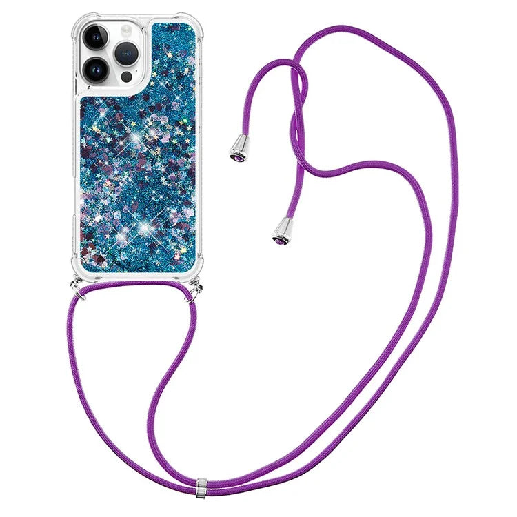 YB Quicksand Series-4 For iPhone 16 Pro Max Case Floating Sequins Liquid TPU Phone Cover