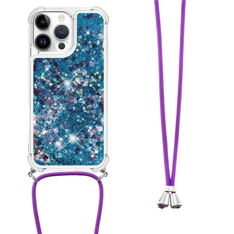 YB Quicksand Series-4 For iPhone 16 Pro Max Case Floating Sequins Liquid TPU Phone Cover