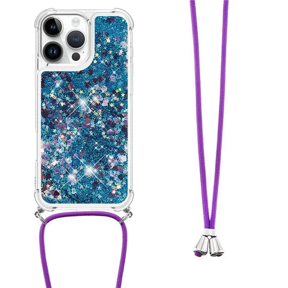 YB Quicksand Series-4 For iPhone 16 Pro Max Case Floating Sequins Liquid TPU Phone Cover