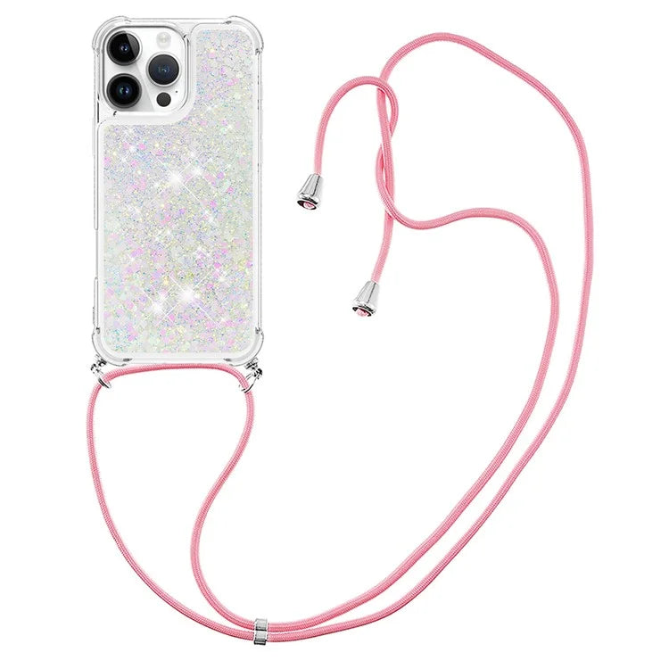YB Quicksand Series-4 For iPhone 16 Pro Max Case Floating Sequins Liquid TPU Phone Cover