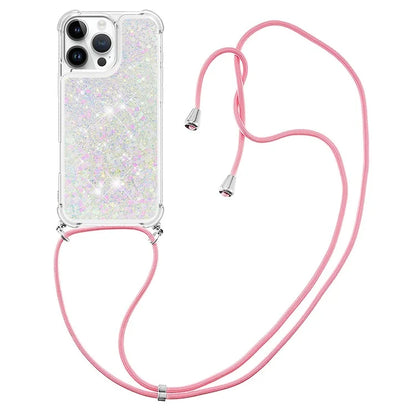 YB Quicksand Series-4 For iPhone 16 Pro Max Case Floating Sequins Liquid TPU Phone Cover