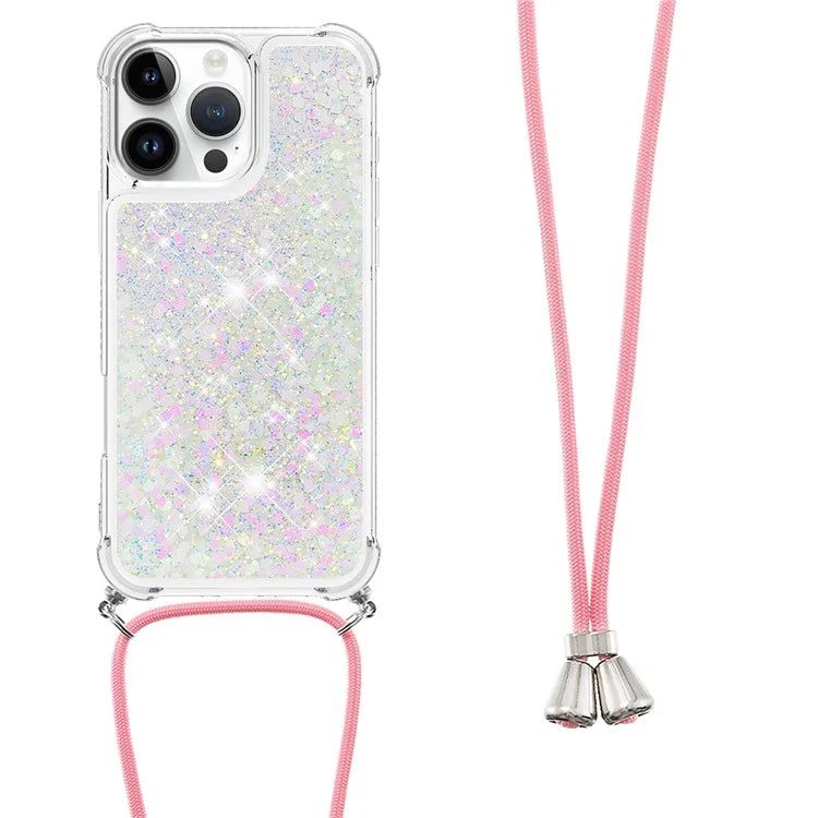 YB Quicksand Series-4 For iPhone 16 Pro Max Case Floating Sequins Liquid TPU Phone Cover