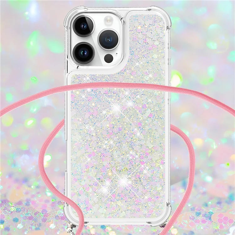 YB Quicksand Series-4 For iPhone 16 Pro Max Case Floating Sequins Liquid TPU Phone Cover