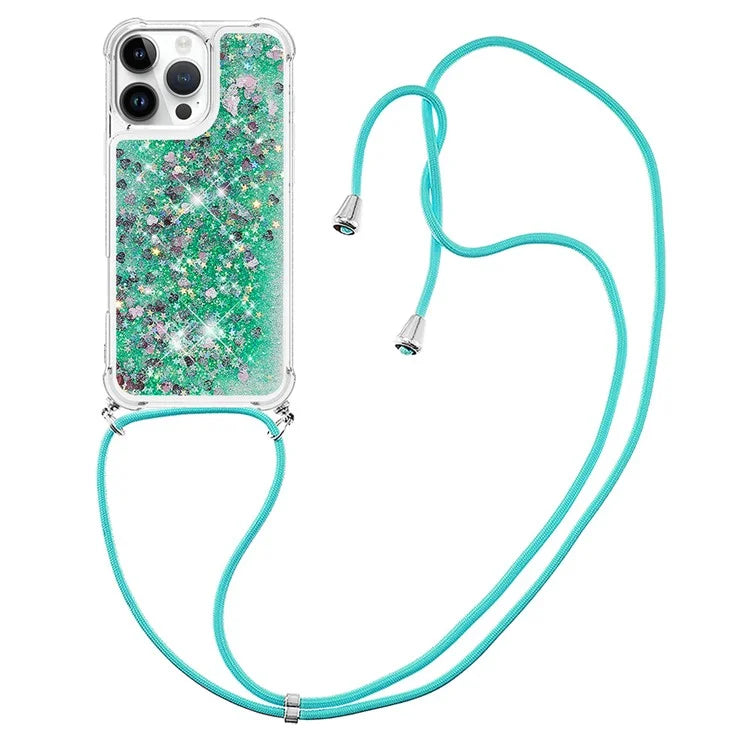 YB Quicksand Series-4 For iPhone 16 Pro Max Case Floating Sequins Liquid TPU Phone Cover