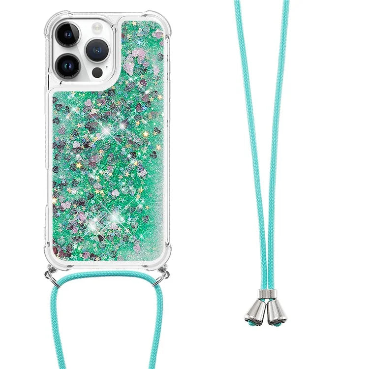 YB Quicksand Series-4 For iPhone 16 Pro Max Case Floating Sequins Liquid TPU Phone Cover
