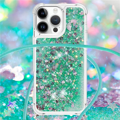 YB Quicksand Series-4 For iPhone 16 Pro Max Case Floating Sequins Liquid TPU Phone Cover