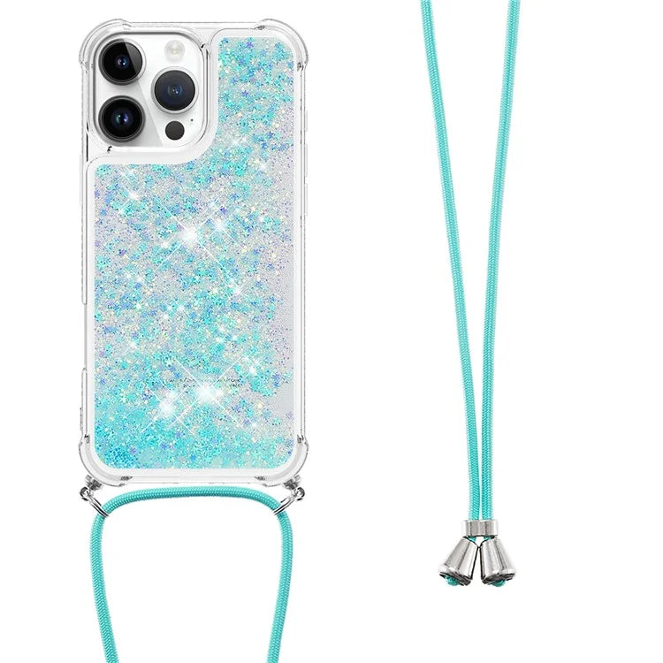 YB Quicksand Series-4 For iPhone 16 Pro Max Case Floating Sequins Liquid TPU Phone Cover