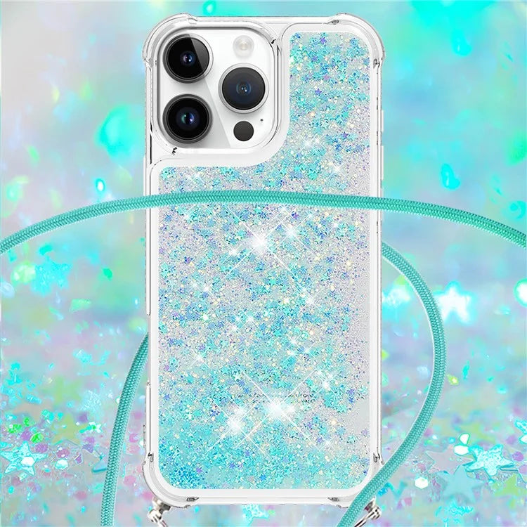 YB Quicksand Series-4 For iPhone 16 Pro Max Case Floating Sequins Liquid TPU Phone Cover