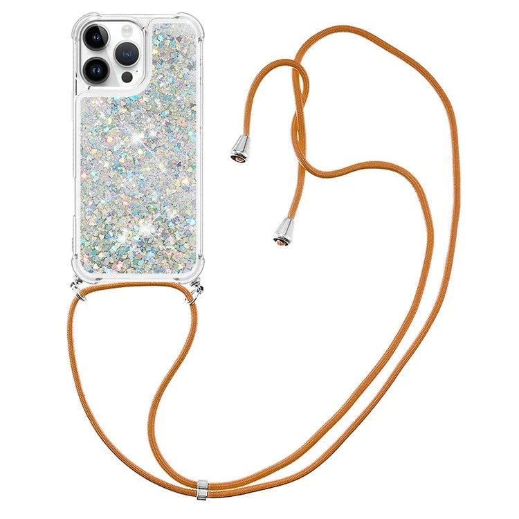 YB Quicksand Series-4 For iPhone 16 Pro Max Case Floating Sequins Liquid TPU Phone Cover