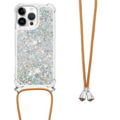 YB Quicksand Series-4 For iPhone 16 Pro Max Case Floating Sequins Liquid TPU Phone Cover