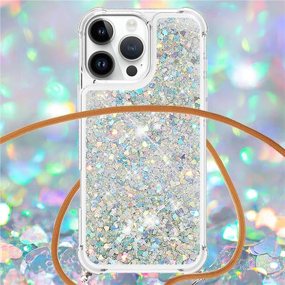 YB Quicksand Series-4 For iPhone 16 Pro Max Case Floating Sequins Liquid TPU Phone Cover