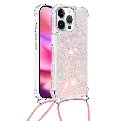 YB Quicksand Series-4 For iPhone 16 Pro Max Case Floating Sequins Liquid TPU Phone Cover