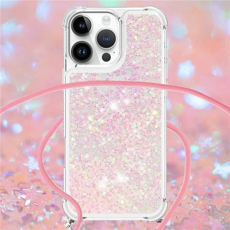YB Quicksand Series-4 For iPhone 16 Pro Max Case Floating Sequins Liquid TPU Phone Cover