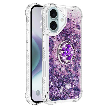 YB Quicksand Series-7 For iPhone 16 Kickstand Case Shiny Sequins TPU Cover