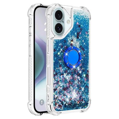 YB Quicksand Series-7 For iPhone 16 Kickstand Case Shiny Sequins TPU Cover
