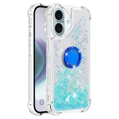YB Quicksand Series-7 For iPhone 16 Kickstand Case Shiny Sequins TPU Cover