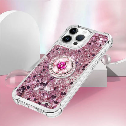 YB Quicksand Series-7 For iPhone 16 Pro Max Kickstand Case Shiny Sequins TPU Cover