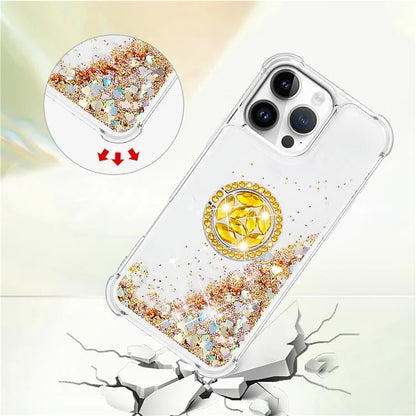 YB Quicksand Series-7 For iPhone 16 Pro Max Kickstand Case Shiny Sequins TPU Cover