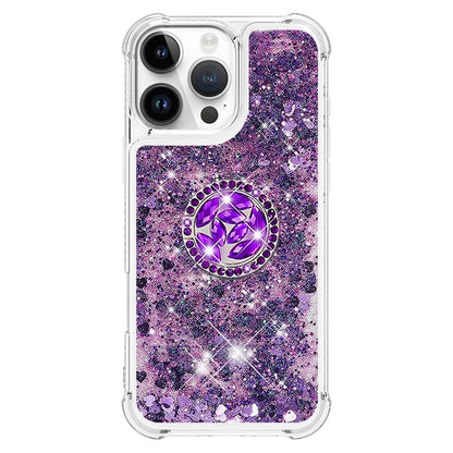 YB Quicksand Series-7 For iPhone 16 Pro Max Kickstand Case Shiny Sequins TPU Cover