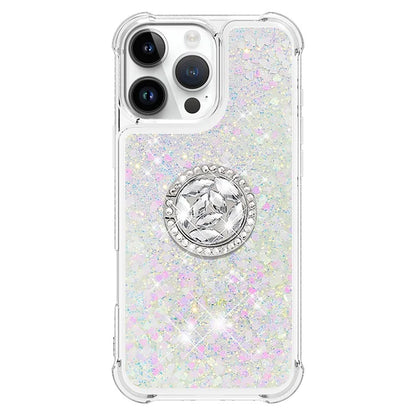 YB Quicksand Series-7 For iPhone 16 Pro Max Kickstand Case Shiny Sequins TPU Cover