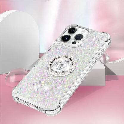 YB Quicksand Series-7 For iPhone 16 Pro Max Kickstand Case Shiny Sequins TPU Cover