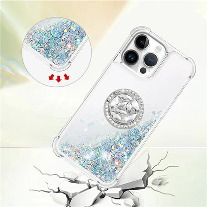 YB Quicksand Series-7 For iPhone 16 Pro Max Kickstand Case Shiny Sequins TPU Cover