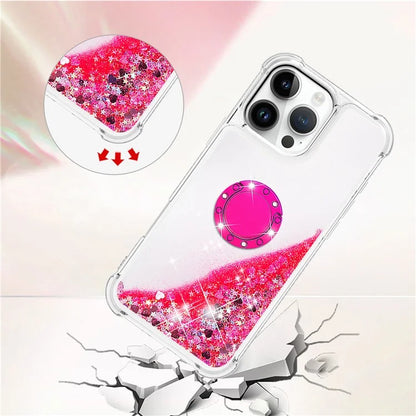 YB Quicksand Series-7 For iPhone 16 Pro Max Kickstand Case Shiny Sequins TPU Cover