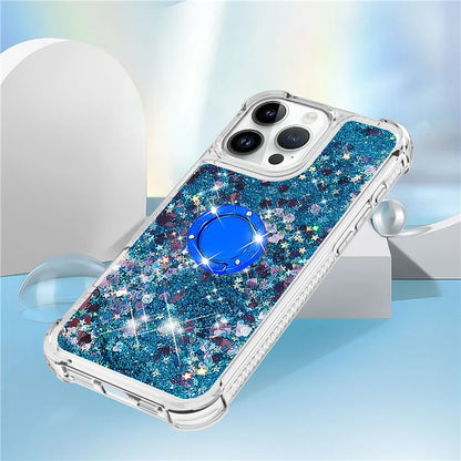 YB Quicksand Series-7 For iPhone 16 Pro Max Kickstand Case Shiny Sequins TPU Cover
