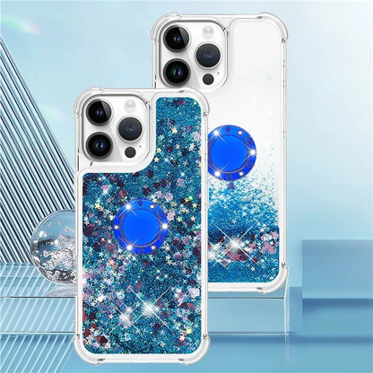 YB Quicksand Series-7 For iPhone 16 Pro Max Kickstand Case Shiny Sequins TPU Cover