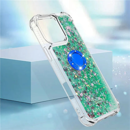 YB Quicksand Series-7 For iPhone 16 Pro Max Kickstand Case Shiny Sequins TPU Cover