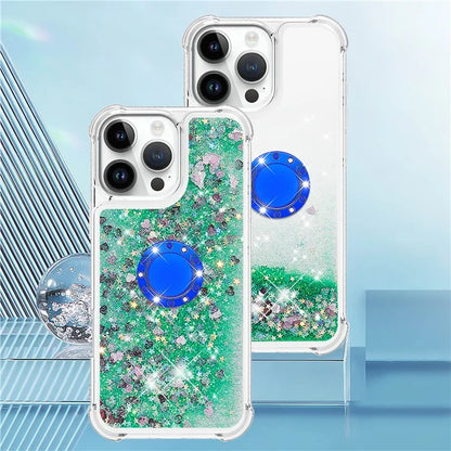 YB Quicksand Series-7 For iPhone 16 Pro Max Kickstand Case Shiny Sequins TPU Cover