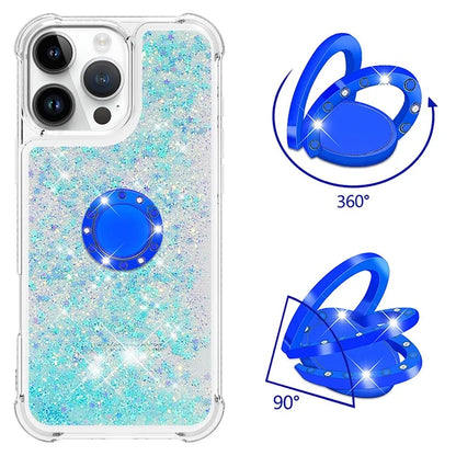 YB Quicksand Series-7 For iPhone 16 Pro Max Kickstand Case Shiny Sequins TPU Cover