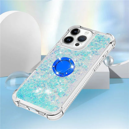 YB Quicksand Series-7 For iPhone 16 Pro Max Kickstand Case Shiny Sequins TPU Cover