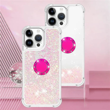 YB Quicksand Series-7 For iPhone 16 Pro Max Kickstand Case Shiny Sequins TPU Cover