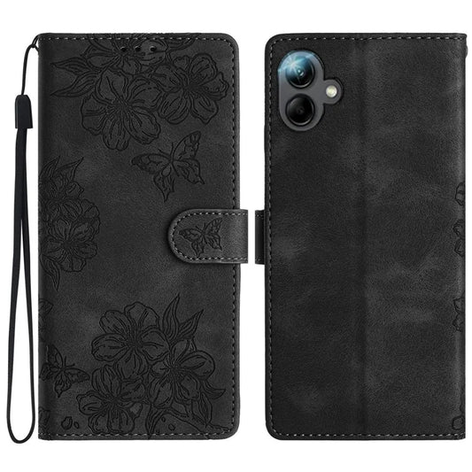 For Samsung Galaxy A06 Case Butterfly Flower Pattern Skin-Touch Leather Phone Cover